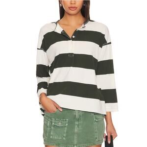 The Great. Striped Multicolor The Shrunken Henley Top Size 1
